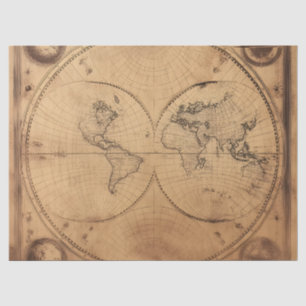Papier Mousseline Monde Russe Vintage Globe