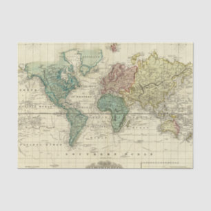 Papier Mousseline Monde sur la projection de Mercators