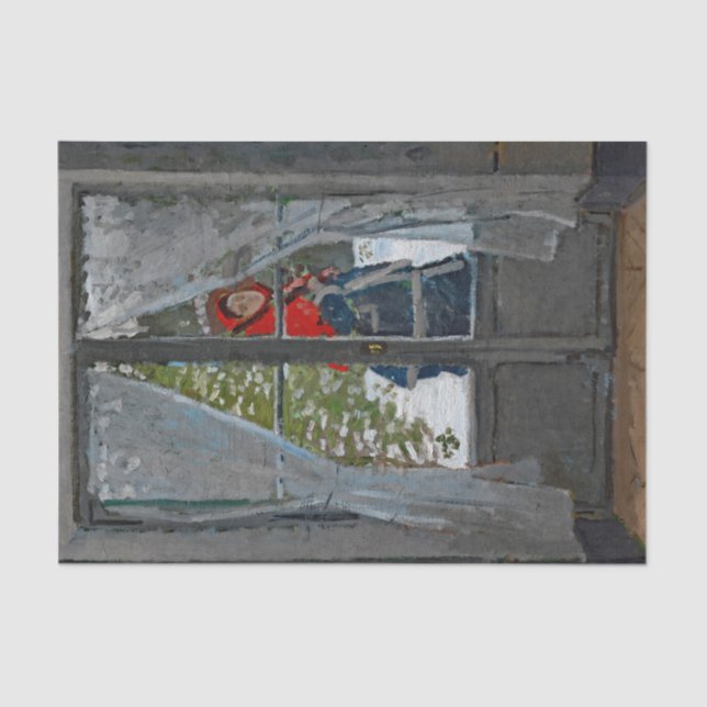 Papier Mousseline Monet La Peinture Vintage Kerchief Rouge (Recto)