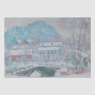 Papier Mousseline Monet - Norvège, Village de Sandviken dans la neig