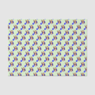 Papier Mousseline Monkey 2 ans bleu vert