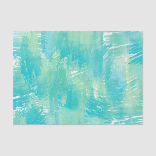 Papier Mousseline Monnaie Turquoise Abstraite (Recto)