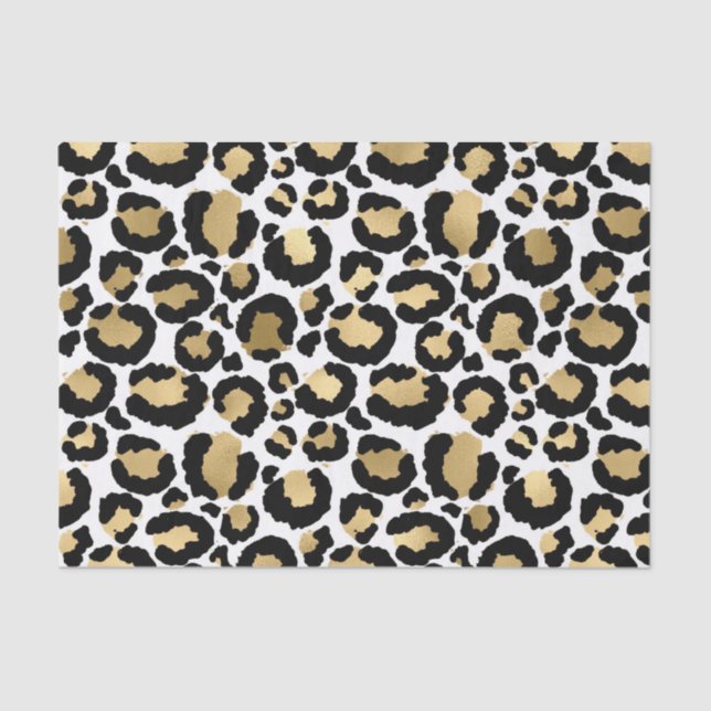 Papier Mousseline Monochromatic Leopard Spots Wild Glam À la mode (Recto)