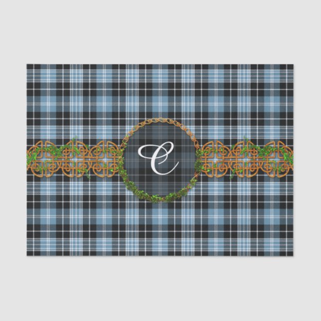 Papier Mousseline Monogramme Clark Tartan (Recto)
