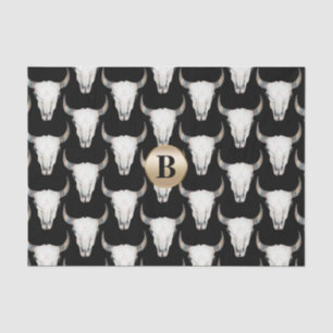 Papier Mousseline Monogramme de caisse de vache rustique Personnalis