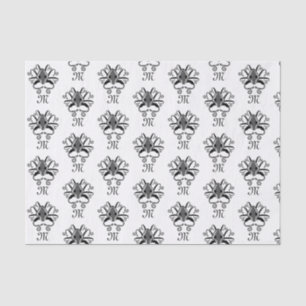 Papier Mousseline Monogramme de calmar gris