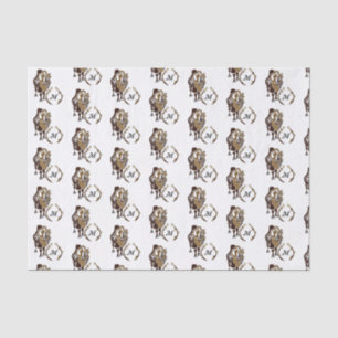 Papier Mousseline Monogramme de chameau de Bactrie lunaire