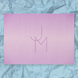 Papier Mousseline Monogramme de chevauchement unique Lavande douce
