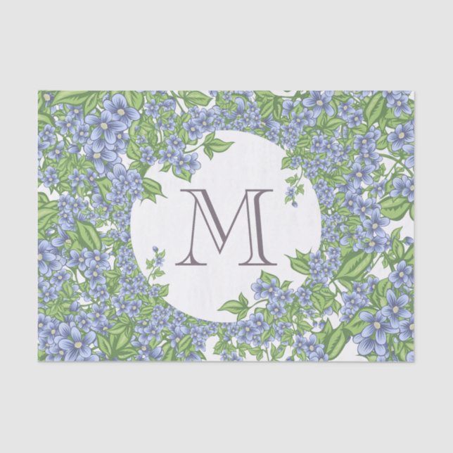 Papier Mousseline Monogramme de couronne florale (Recto)