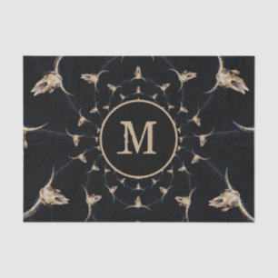 Papier Mousseline Monogramme de cowboy à tête molle Pays Vintage Bro