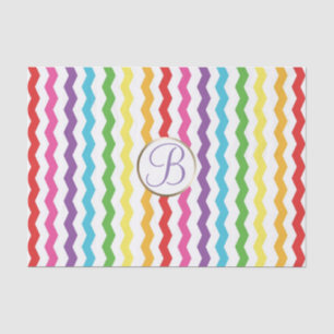 Papier Mousseline Monogramme de lettre initiale en impression chevro