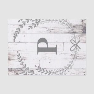 Papier Mousseline Monogramme de mariage Rustique Maison de ferme en 