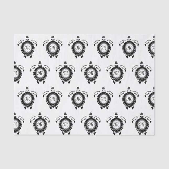 Papier Mousseline Monogramme de shellback de tortue diamant (Recto)