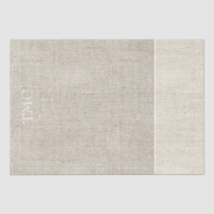 Papier Mousseline Monogramme en tissu beige neutre à deux tons