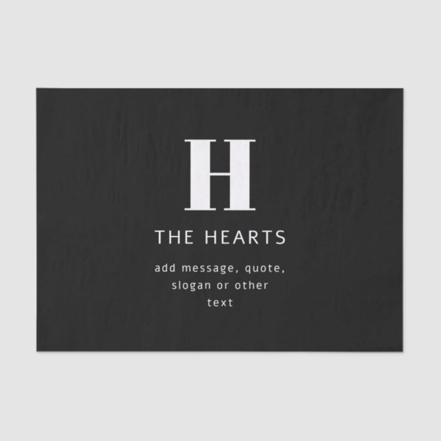 Papier Mousseline Monogramme moderne modifiable Nom et message | Noi (Recto)