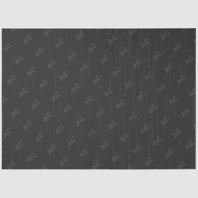 Papier Mousseline Monogramme moderne noir et gris (Recto)