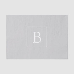 Papier Mousseline Monogramme simple gris clair