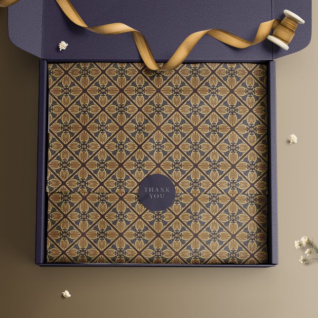 Papier Mousseline Monogramme Vintage Primrose Art Nouveau Déco (Créateur téléchargé)