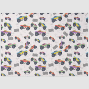 Papier Mousseline Monster Trucks Colorée Motif de course