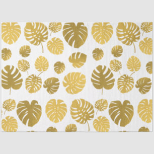 Papier Mousseline Monstère d'or moderne Feuille Tropical Motif