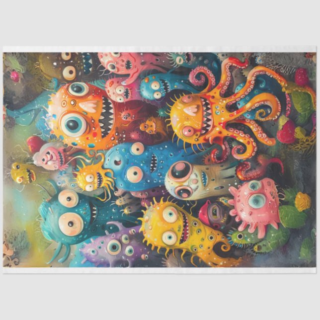 Papier Mousseline Monstres Mondiaux de la mer Meubles pour enfants D (Recto)