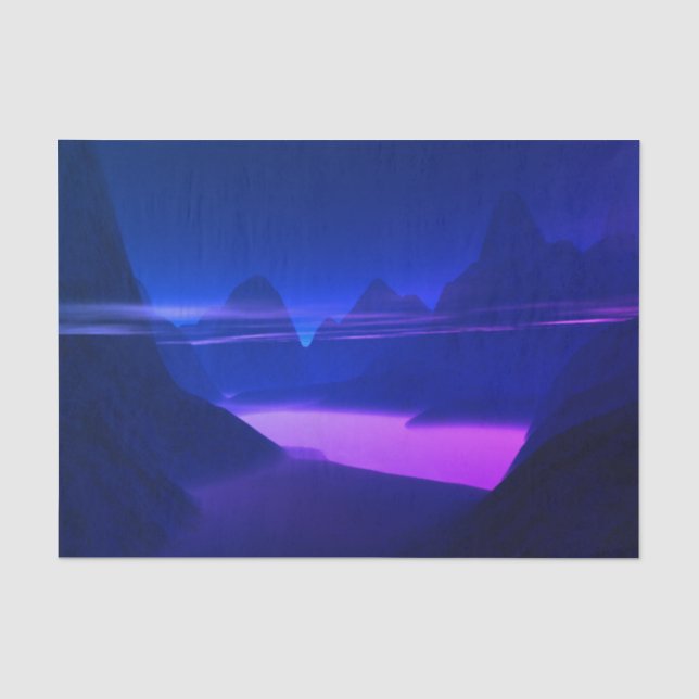 Papier Mousseline Montagne Violette Brumeuse (Recto)