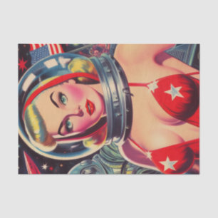 Papier Mousseline Montée vintage de l'astronaute