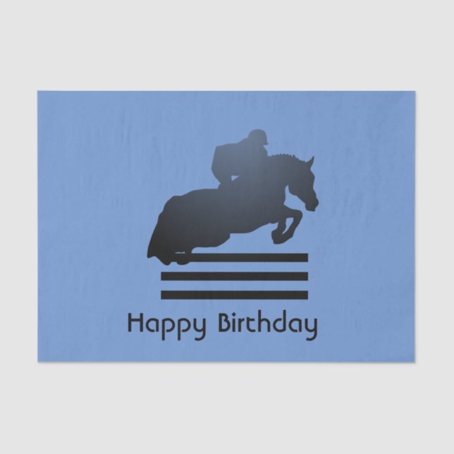 Papier Mousseline Montrez le cavalier qui franchit un obstacle. (Recto)