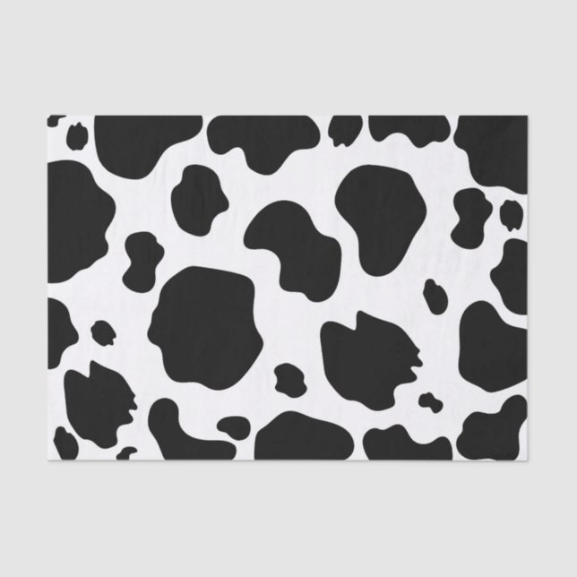 Papier Mousseline Moo Cow Spots Imprimer Black & White Anniversaire  (Recto)