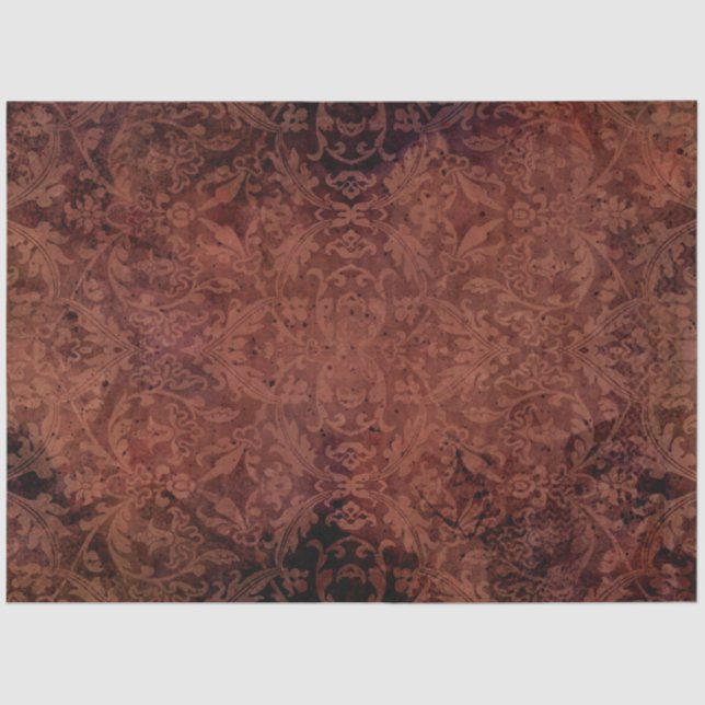 Papier Mousseline Moody Classic Motif Dark Terracotta Rouge Bourgogn (Recto)