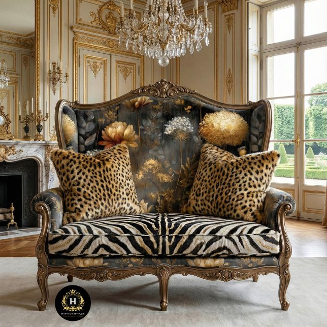 Papier Mousseline Moody Gold Botanical Seamless Decoupage (Créateur téléchargé)