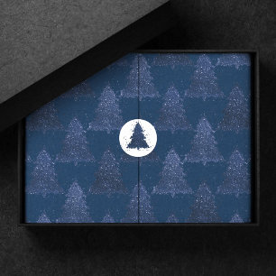 Papier Mousseline Moody Tree Motif Noël bleu marine classique