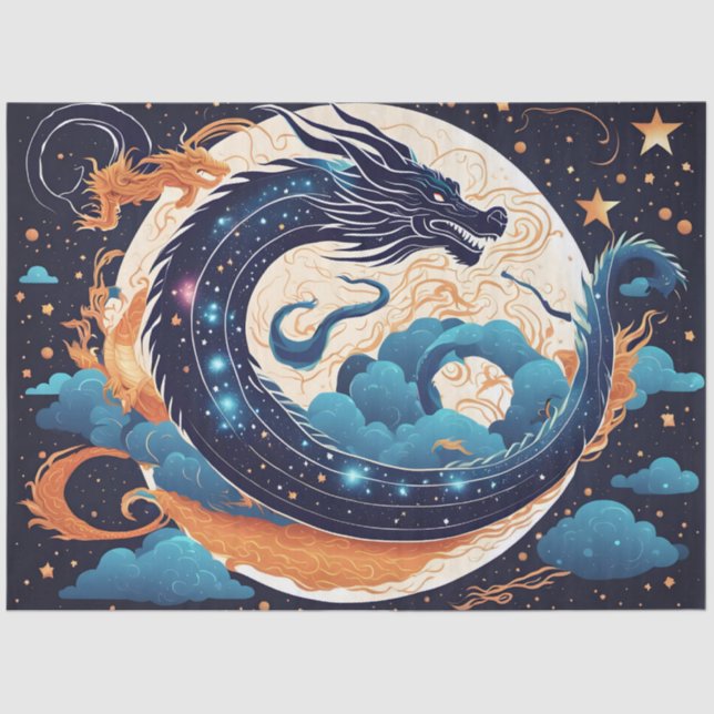 Papier Mousseline moon dragon tissue paper (Recto)