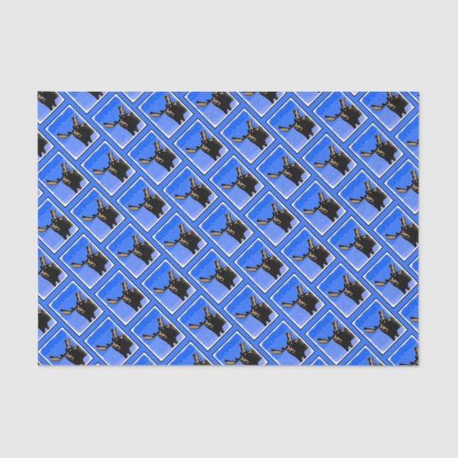 Papier Mousseline Moose en hiver - Art original de la faune (Recto)