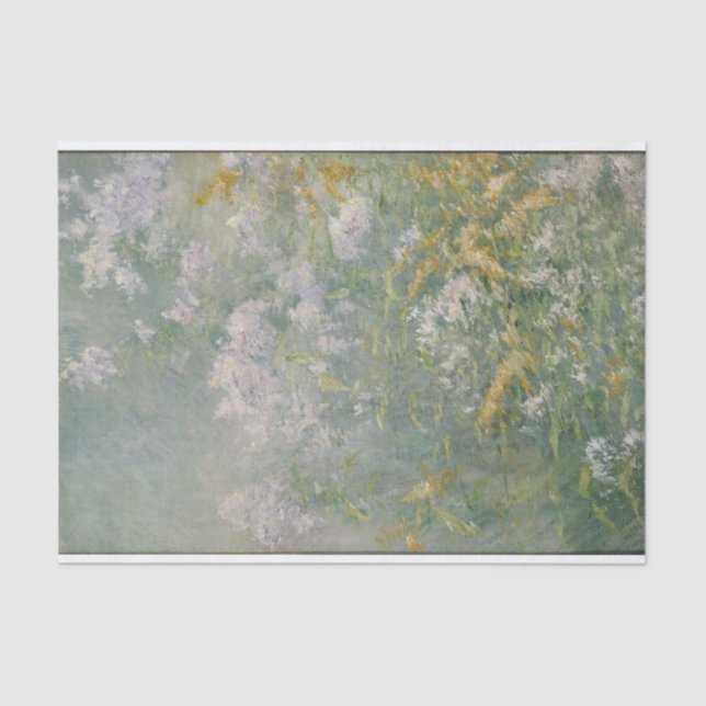 Papier Mousseline Morceau doré des fleurs des prés par Twachtman (Recto)