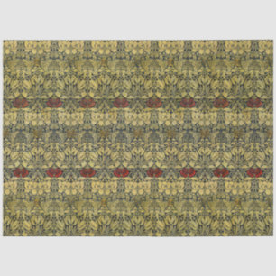 Papier Mousseline Morris Vintage 1890 Tulipe et Motif Rose Golden