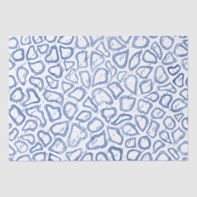 Papier Mousseline Mosaïque bleue (Recto)