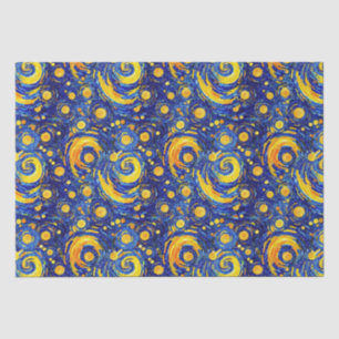Papier Mousseline Mosaïque de motif de verre étoilé jaune et bleu po