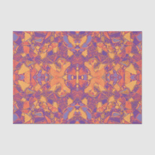 Papier Mousseline Mosaïque Tribale Violet Orange Jaune Bohème