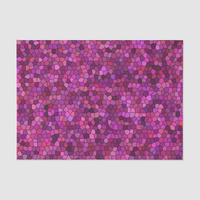 Papier Mousseline Mosaïque violet rose (Recto)