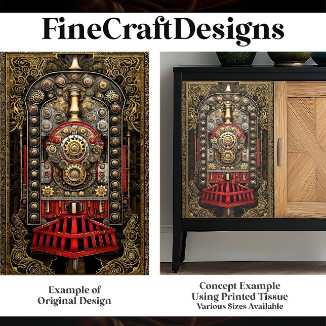 Papier Mousseline Moteur de train victorien Steampunk G8 Découpage (Créateur téléchargé)