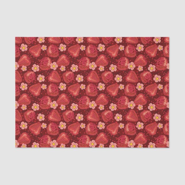 Papier Mousseline Motif 2 2 de fraise (Recto)