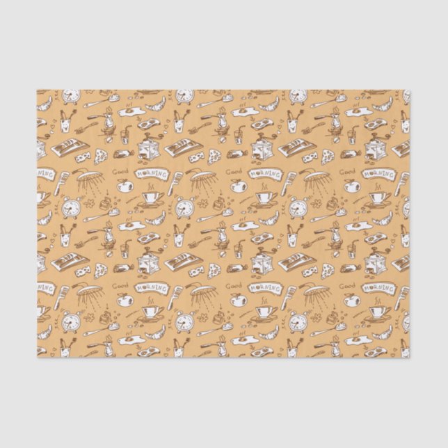 Papier Mousseline Motif 2 de petit déjeuner (Recto)