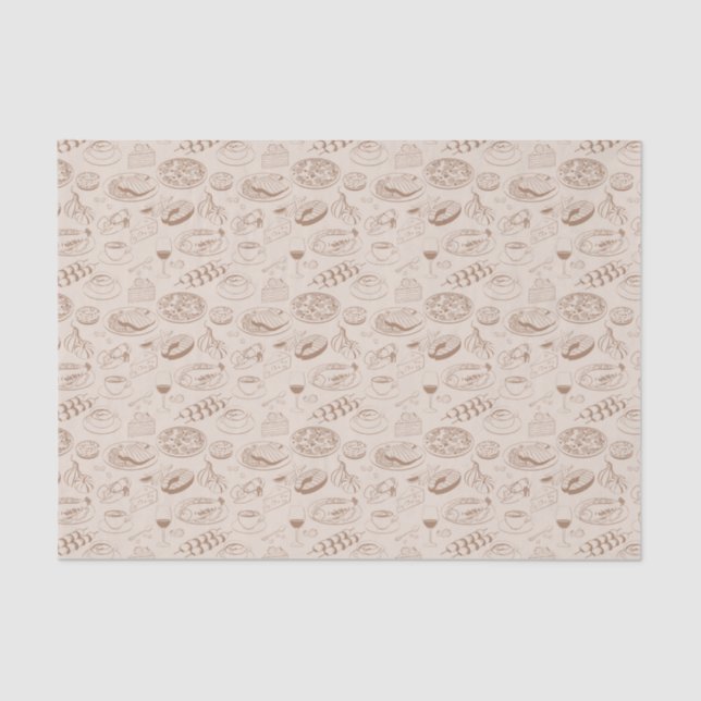 Papier Mousseline Motif 3 de nourriture (Recto)