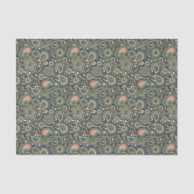 Papier Mousseline Motif 3 de Paisley (Recto)