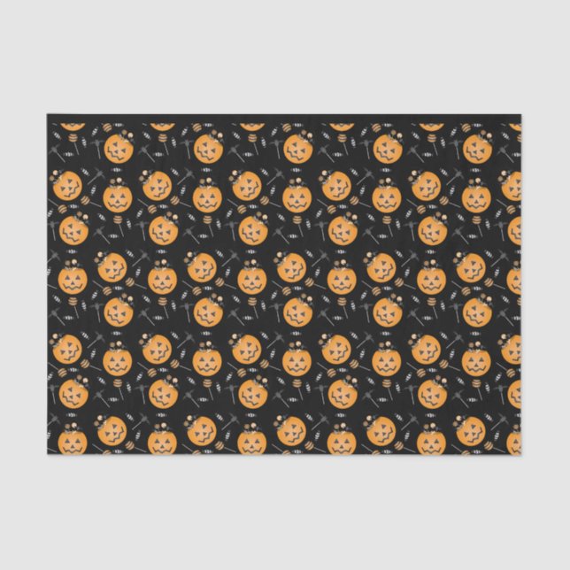 Papier Mousseline Motif À Bac À Bonbons D'Halloween (Recto)