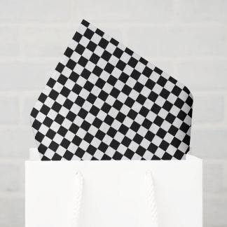 Papier Mousseline Motif à carreaux noir et blanc