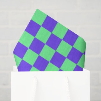 Papier Mousseline Motif à carreaux violet et vert