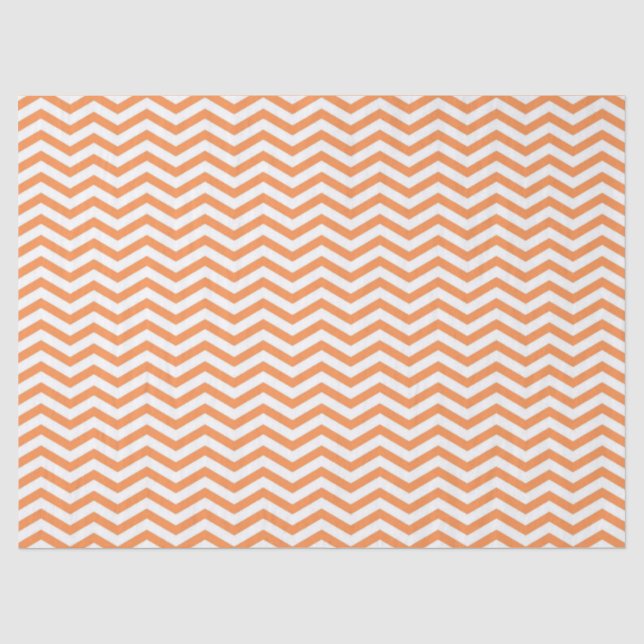 Papier Mousseline Motif à chevron rayé orange et blanc (Recto)