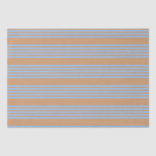 Papier Mousseline Motif à cinq bandes bleu et brun